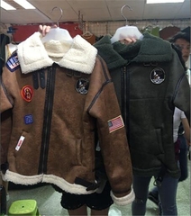 韩国东大门2016冬装鹿皮绒加厚羊羔毛内胆皮毛一体机车夹克外套潮