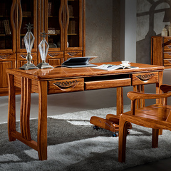 艾米芮中式全实木书桌新中式乌金木书桌实木电脑桌书房写字台家具