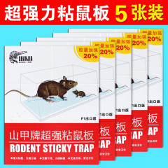 5张装粘鼠板超强力抓老鼠贴灭鼠器老鼠胶药驱老鼠夹笼家用捕鼠器