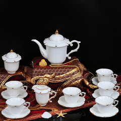 咖啡具欧式骨瓷咖啡杯15头套装高档陶瓷英式下午茶具套装美式壶