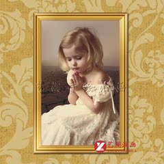 祷告祈福可爱美丽的小女孩画面 手绘油画定制 美图插画壁挂GR24