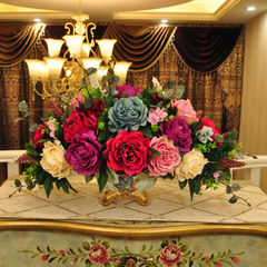 美式乡村花艺奢华客厅餐桌摆件 时尚创意家居装饰品 花瓶花艺