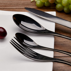 黑色牛排刀叉刀具水果叉子西餐餐具套装德国不锈钢勺黄油刀主餐刀
