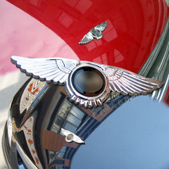 鹰翼卧标志 福特三菱金属翅膀引擎盖汽车头装饰贴LOGO改装亮银色