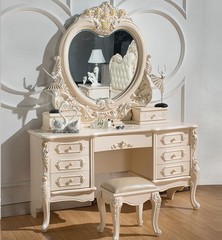 佳木宜居 欧式梳妆台 桌1.5米大法式化妆台 奢华梳妆台 梳妆镜凳