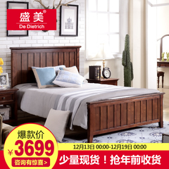 盛美家具美式乡村实木床卧室古典实木单人床欧式简约实木床