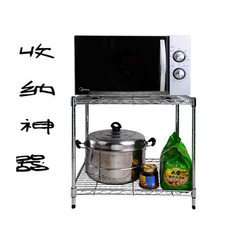厨房用品不锈钢色微波炉架烤箱架二层置物架碗盘架调料架锅架层架