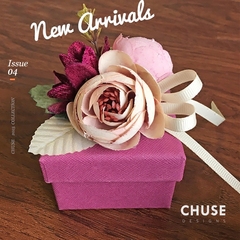 品红洋牡丹喜糖盒回礼盒 创意欧式结婚紫色仿真花朵高端手工盒子