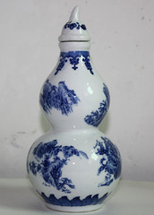 景德镇陶瓷酒瓶 半斤装青花葫芦陶瓷泡酒瓶酒坛子 250毫升酒瓶