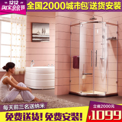 伯爵淋浴房整体弧扇形浴室钢化玻璃浴房浴屏洗澡房定制简易淋浴房