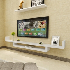 实木烤漆机顶盒置物架电视背景墙装饰架U型隔板简约壁挂电视柜