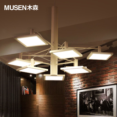 现代简约LED吊灯设计师风格餐厅灯个性创意客厅灯北欧方块头灯具