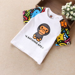 外贸童装夏装2017新款韩国宝宝男童T恤短袖纯棉 儿童夏季半袖上衣