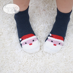 儿童袜子秋冬卡通宝宝圣诞袜子 可爱雪人婴儿防滑点胶地板袜