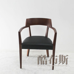 新款实木椅 设计师创意椅 餐椅 休闲椅 进口水曲柳 PU皮坐垫椅