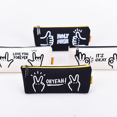 蓝果哦啦啦船形笔袋创意黑白韩版铅笔盒学生文具收纳袋个性文具盒