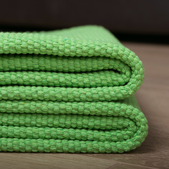 天鹅湖绿色棉编织布艺地毯吸水门垫脚垫夏天田园可洗简约厨房地垫