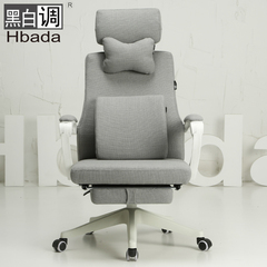 【黑白调】时尚棉麻电脑椅 家用办公椅子 人体工学老板转椅座椅