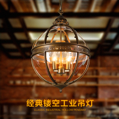 可路美式铁艺玻璃灯罩吊灯创意复古吊灯个性怀旧咖啡吧台餐厅吊灯