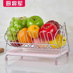 创意水果篮现代水果盆时尚干果盘家用客厅糖果盘不锈钢色水果篮子