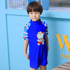 新款儿童泳衣连体防晒宝宝泳衣小男孩卡通韩国短袖速干沙滩游泳装