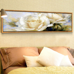 卧室床头装饰画 客厅背景墙画酒店宾馆床头挂画单幅温馨花卉壁画