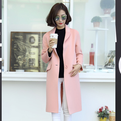 飞亚达新品女式中长款韩版时尚气质款纯手工双面呢大衣6356