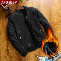 Afs Jeep/战地吉普夹克男士秋冬季休闲修身外套男装加绒夹克衫潮