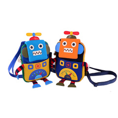 儿童斜挎包韩版男女童宝宝可爱机器人棉布单肩斜跨公主包儿童包包