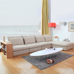 及木家具  客厅转角沙发 现代简约 羽绒亚麻布艺组合沙发SF005