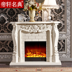 欧式壁炉柜 美式实木象牙白壁炉架 装饰取暖电壁炉芯1.2米