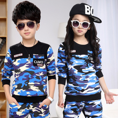 童装男童女童套装中大童迷彩服两件套儿童迷彩运动休闲潮春装韩版