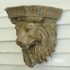 美式欧式复古做旧霸气狮子头壁挂壁饰 室内室外走廊花园墙饰挂饰