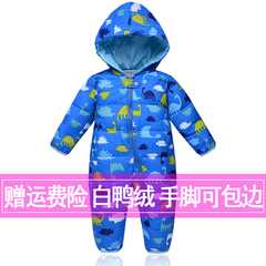 新款新生儿睡袋儿童羽绒服男女童婴儿连体衣冬季爬服宝宝冬装外套