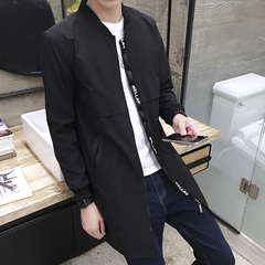外套男春秋韩版学生潮流风衣男士中长款薄款修身青少年修身型外衣