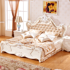 美嘉思欧式床储物公主床白色双人床法式高箱婚床卧室家具田园床