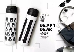 韩国Beddy Bea杯具熊不锈钢保温杯新款爱丽丝黑白配焖粥水杯子