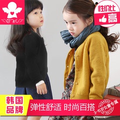 可飞儿2016秋冬儿童新款韩版中大女童加厚百搭针织毛衣开衫外套潮