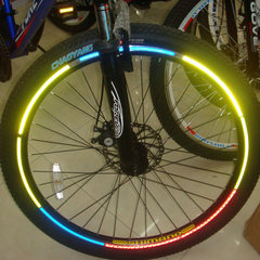 新款自行车贴纸车轮反光贴纸山地车轮贴条多彩炫目灯光反光条贴