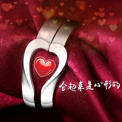 爱情公寓925银情侣对戒男士戒指女韩版饰品指环结婚戒指一对刻字