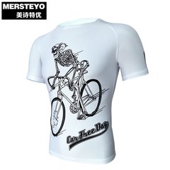 mersteyo夏季新款短袖骑行服速干透气T恤紧身衣户外运动骑行上衣