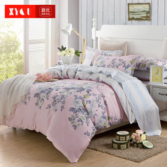 夏优纯棉床上用品被套 床单四件套 全棉被单被罩床品1.5/1.8m米床