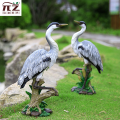雕塑工艺品树脂仙鹤摆件水池池塘庭院花园摆设仿真动物小鸟装饰品