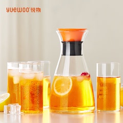 悦物 冷水壶玻璃耐热凉水壶大容量泡茶过滤水杯solo果汁壶 1.2升