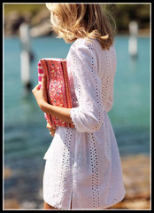 海边度假沙滩裙短款显瘦纯色蕾丝绣花裙透视比基尼罩衫连衣裙白色