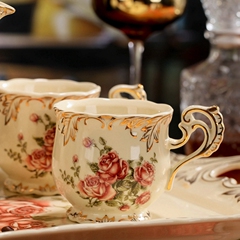 咖啡具单杯 陶瓷结婚礼品 欧式咖啡杯套装 骨瓷英式下午茶具茶杯