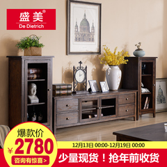 盛美家具美式全实木电视柜组合 欧式简约1.8米白蜡木纯实木电视柜