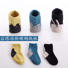 秋冬季新生婴儿袜子0-1-3岁纯棉宝宝加厚珊瑚绒儿童袜子6-12个月