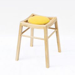 吱音 圆方凳纯实木板凳梳妆凳新中式设计师家具餐椅床边家具椅凳