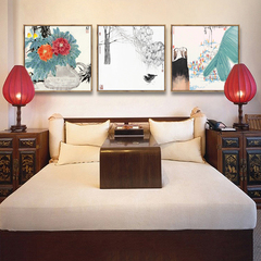 客厅背景墙画酒店宾馆床头挂画单幅温馨简约壁画花式田园水墨画